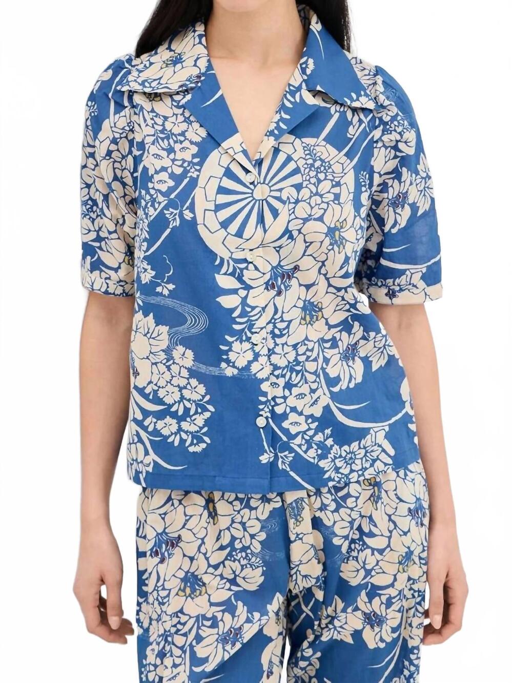 NEW ALIX OF BOHEMIA women's ophelia shirt in blue